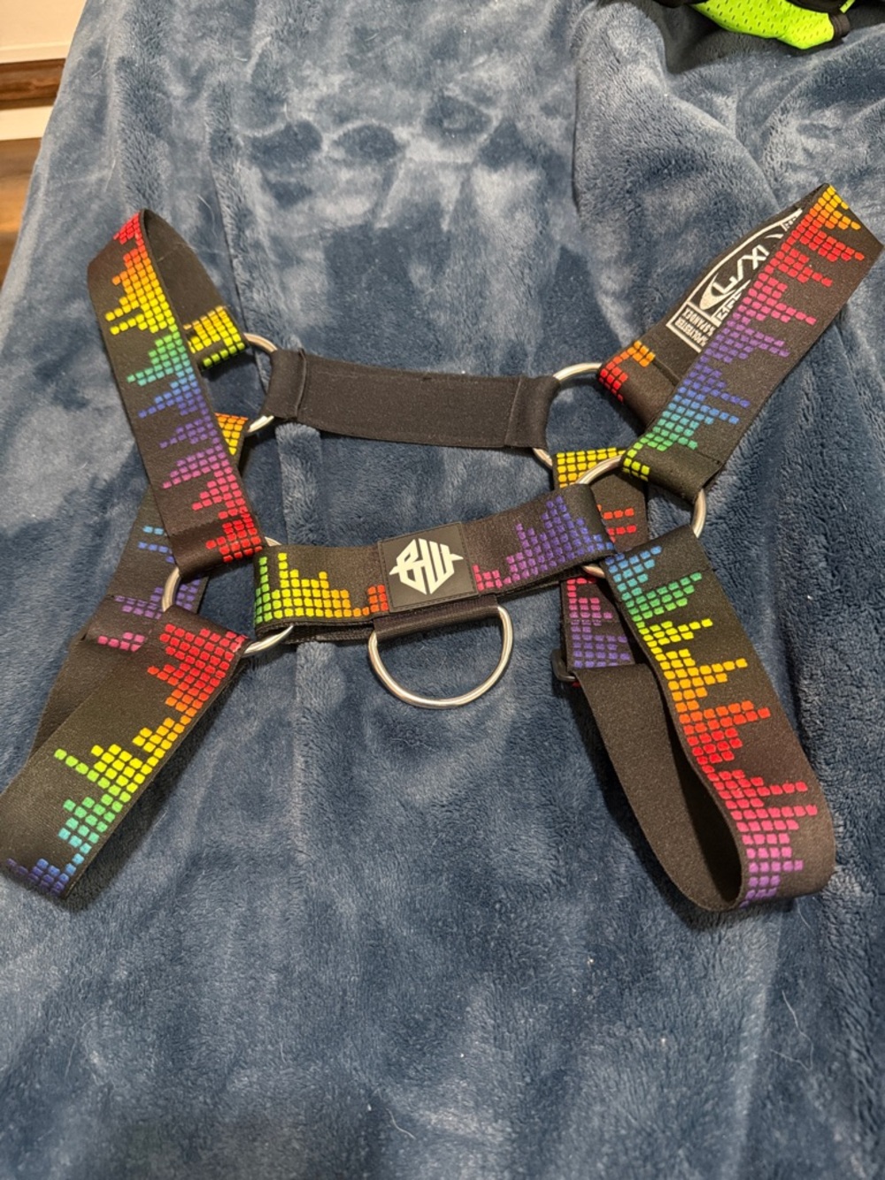 BLU Rainbow Pixel Men's Chest Harness — Black